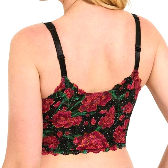 ❤️NWT VINTAGE TORRID LINGERIE - LACE LONGLINE BRALETTE - FLORAL POWER MESH - Picture 3 of 15